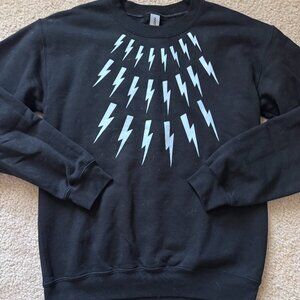 David Rose Lightning Bolt Sweatshirt Black Gildan Size S